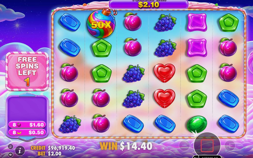 Free Spins med MULTIPLIER-brickor som ackumuleras per tumble-sekvens