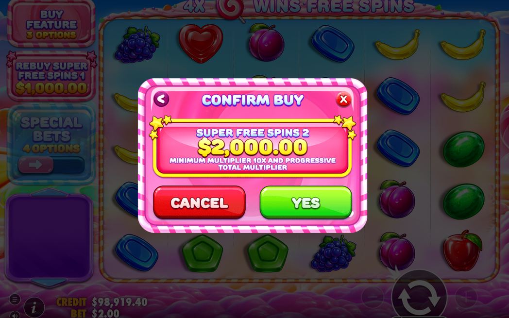 Bonus med retrigger: tre scatter ger fem extra spins